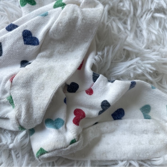 PRIMARY Multi Hearts Organic Sleepsuit Footed Pajamas - Picture 3 of 6